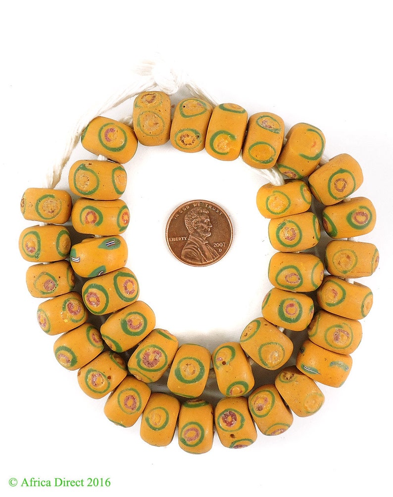 Venetian Trade Beads Yellow African Loose 104874