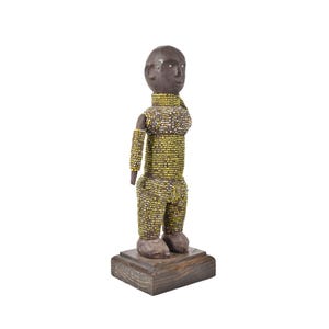 Nyamwezi Beaded Wood Doll on Custom Base Tanzania