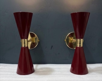 Mid Century Modern Dual Wall Sconce Lighting Fixture