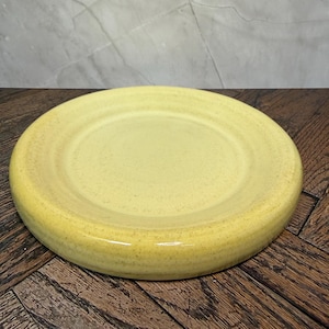 Handmade Ceramic Catchall Plate – Butter Yellow Bubble Tray – Stoneware Dish for Jewelry or Decor
