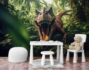 3D Tyrannosaurus Rex A17 Animal Wallpaper Mural Poster Wall