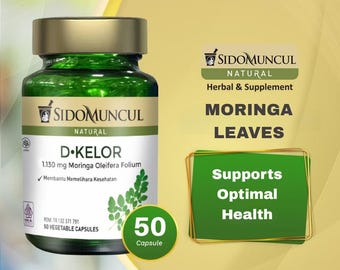 Moringa Leaf Extract 50 Capsules – Supports Blood Sugar & Cholesterol, Herbal Supplement