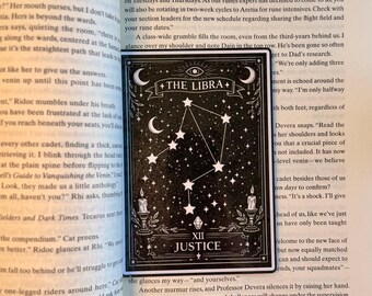 Segnalibro con oroscopo e tarocchi / Design astrologico con costellazioni esoteriche