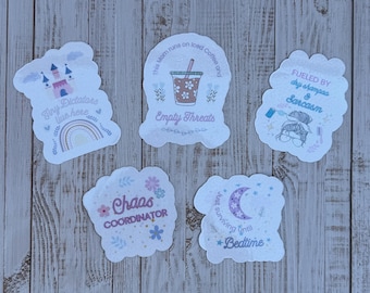 Sarcastic Mom Magnet Set – 5 Funny Boho Pastel Fridge Magnets