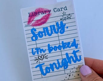 Segnalibro per la tessera della biblioteca / Ragazza anni '90 / Regalo per lettrici di romanzi erotici / Amante dei libri