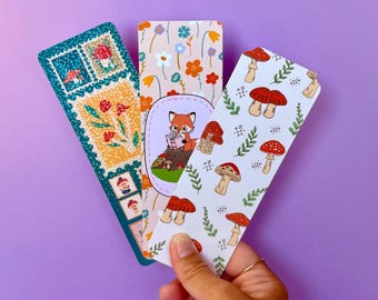 Collezione di segnalibri a forma di fungo / Regalo per amanti dei libri in stile cottagecore / Segnalibro da lettura a tema bosco / Segnalibro a forma di fungo carino / Appassionato di funghi
