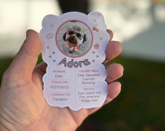 Custom Dog Magnet | Pastel Doodle Pet Portrait | Dog Photo Keepsake