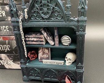 Gothic Cathedral Mini Book Nook: Dark Academia Shelf Decor