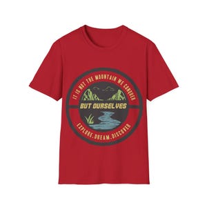 Nature-Inspired Unisex T-Shirt - Adventure Awaits, Explore Dream Discover, Outdoor Lovers Gift, Eco-Friendly Casual Wear