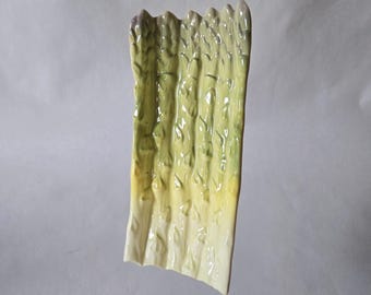 Plato de cerámica vintage para servir espárragos - Plato para espárragos - Cardinal Studio Pottery - Hecho en EE. UU.