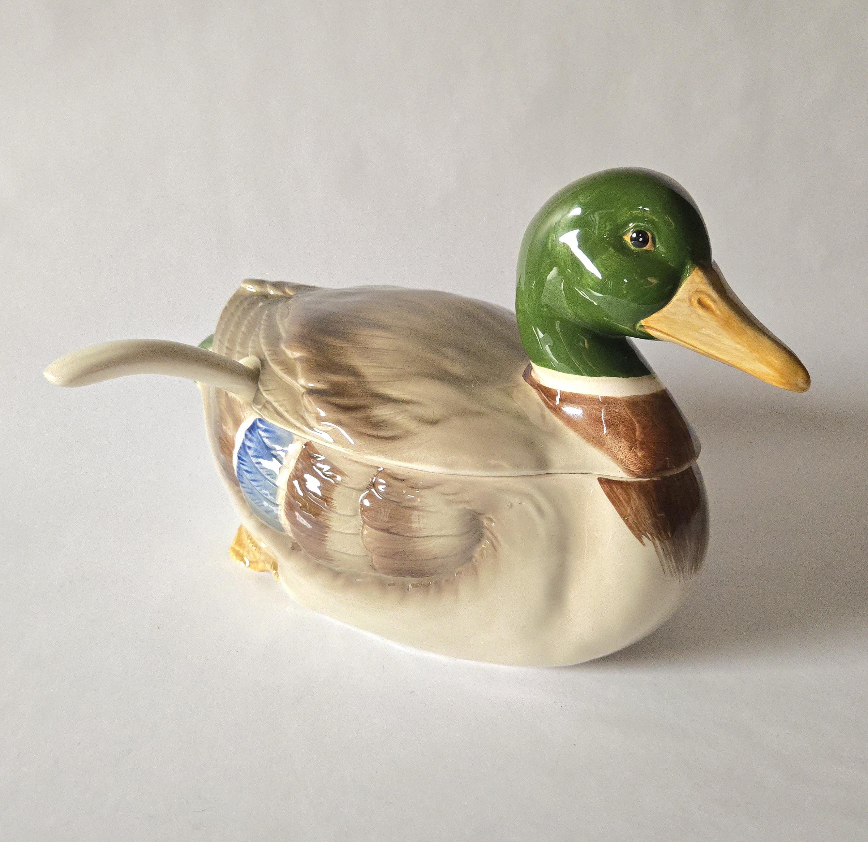 Vintage Mallard Duck Soup Tureen With Lid and Ladle - 1982 Otagiri