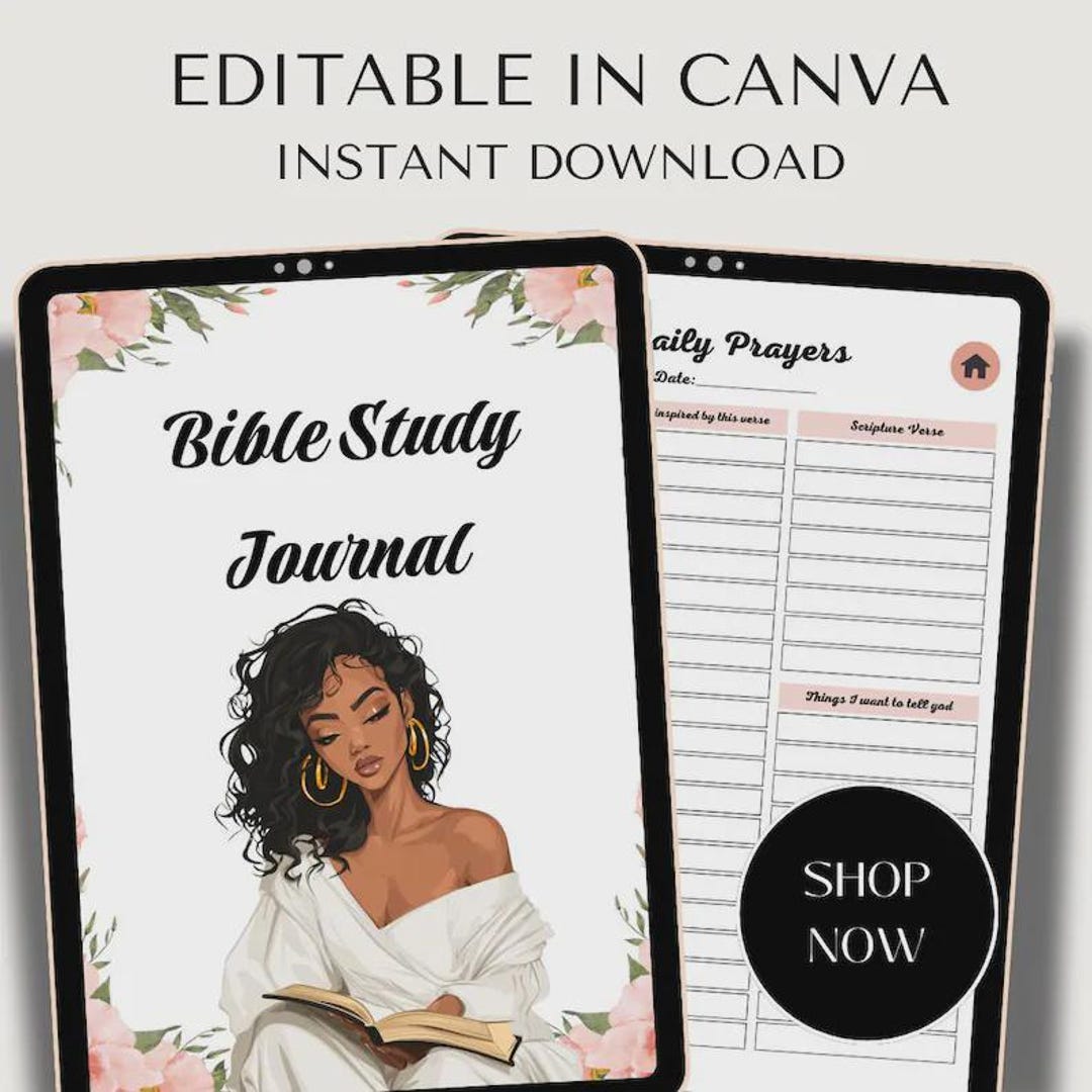 2026 Bible Study Journal, Prayer Tracker, Editable Canva Template ...