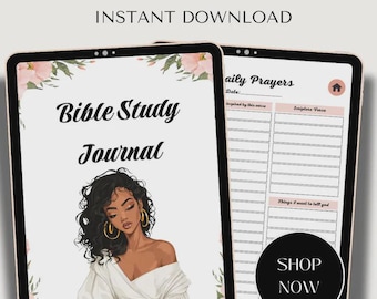 2026 Bible Study Journal, Prayer Tracker, Editable Canva Template (Digital Download)