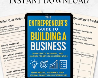 Guía del emprendedor para crear un negocio: Diario imprimible de 15 x 23 cm (PDF + PNG) / Descarga instantánea