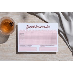 Monthly Habit Tracker PDF | Track 10 Habits | Mindfulness and Self-Reflection | Printable | Habit Tracker A4 in red