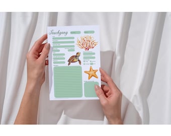 Diving Stamp Oval Logbook Stamp Motif Diver School Of Fish With Diving Saying Name 38 X 14 Mm - Birthday Gift Idea Diver Diving