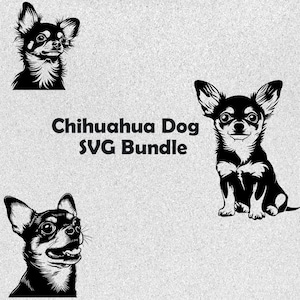 Zestaw sylwetek psa chihuahua, plik cyfrowy, grafika PNG