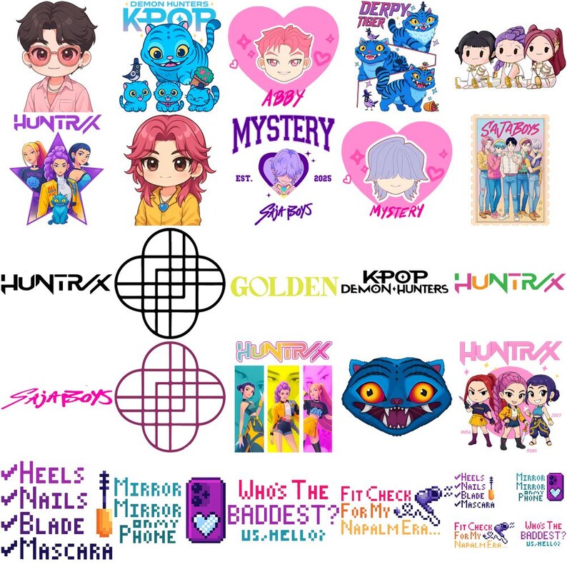 Collier Pendentif Cœur D-Demons H-Hunters - Bijou Fan Anime K-Pop, Alliage, Chaîne Réglable - 7