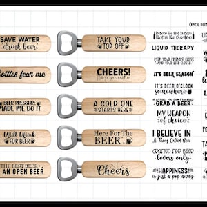 Bottle Opener SVG Bundle | Funny Beer Quotes SVG | Beer Lover Gift Cut Files | Dad SVG | Alcohol Sayings for Cricut and Silhouette