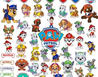 Puppy Rescue Team SVG Bundle | 80+ Cartoon Dog Cut Files | Kids Party Clipart | Dog Hero PNG & SVG for Cricut | Instant Digital Download