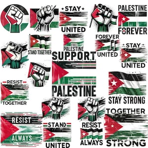 Palestine PNG Bundle | Free Palestine PNG | Gaza Solidarity Cut Files for Cricut | Vinyl Transfer Designs | Digital Download