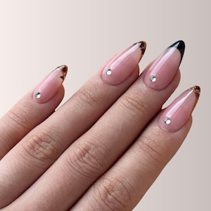 Handmade Soft Glam Almond French Tip Press-on Nails • Bridal Wedding Nails • Everyday Work Nails • Summer Nails • Fake Nails • Salon Quality