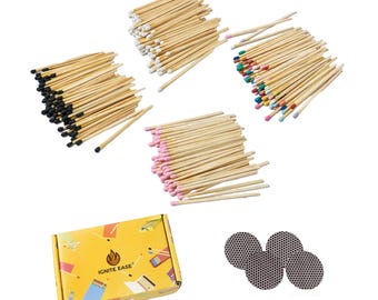 100count Long Matches 4 Inch Sticks with Striker & Box -Matches for Candle,Home Decor
