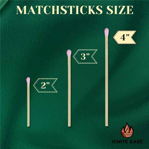 100 Count Safety Rainbow Matches: 2 Inch Colorful Wooden Matches with Striker, Matchsticks with Box for Candle, Fireplaces By IGNITE EASE image 4