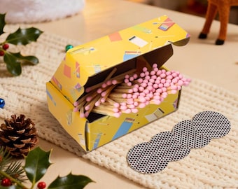 Long Pink Safety Matches Sticks With Striker: 100 Count Candle Matches For Home, Wedding Favors