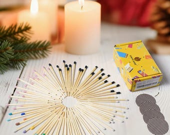 4 Inch Long Matches: Colorful Decorative Safety Matches with Striker for Wedding Party Decor