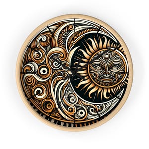 Artistic Sun and Moon Wall Clock, Bohemian Home Decor, Unique Gift for Art Lovers, Vintage Style Clock, Perfect for Living Room, [...]