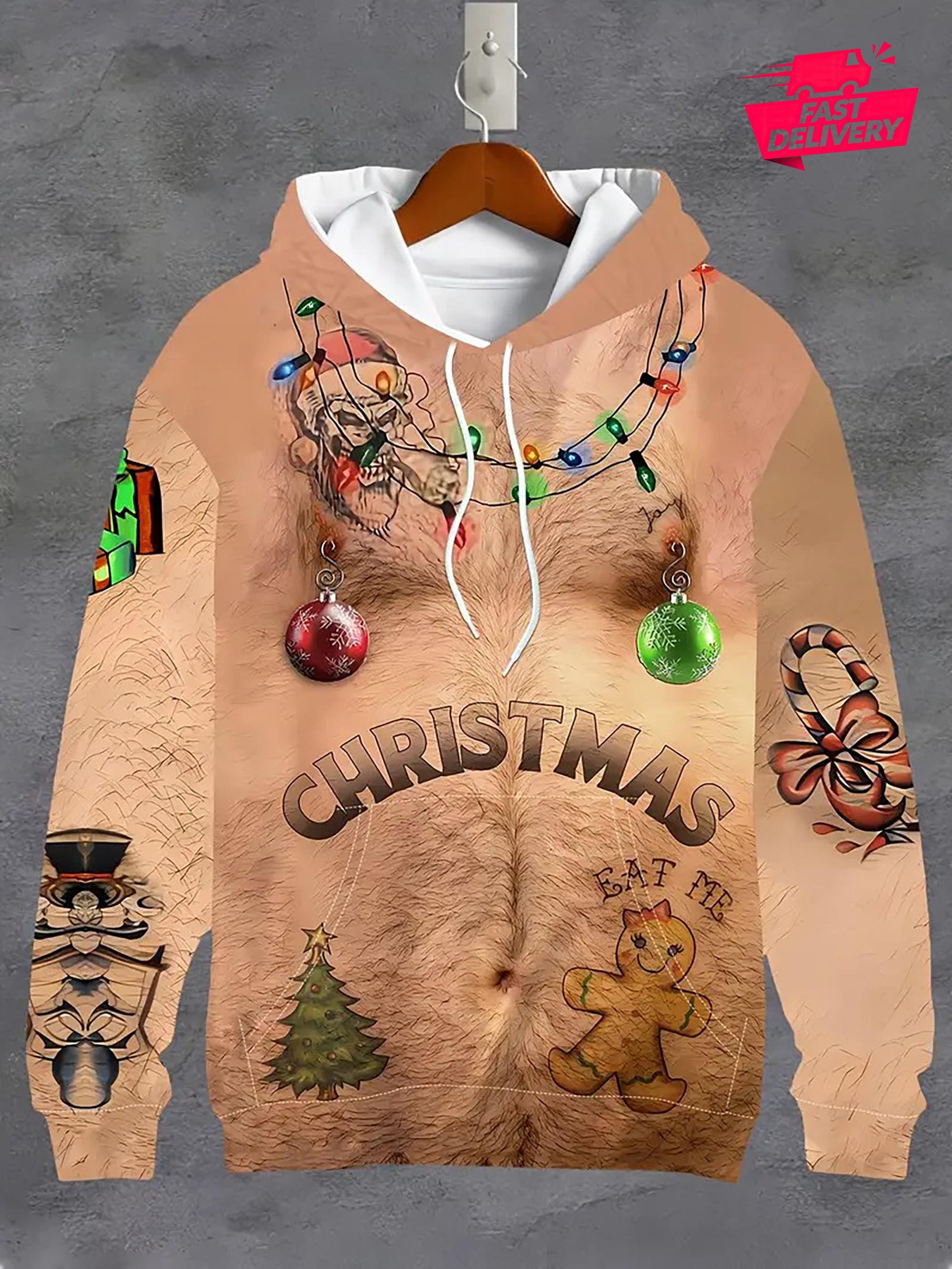 Chest Hair Ugly Sweater Hairy Chest Ugly Christmas Sweaters And