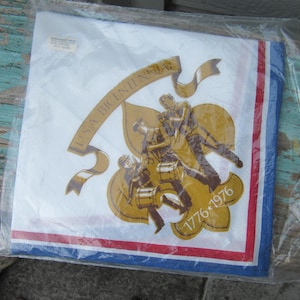 Vintage 1976 NOS Boy Scouts Triangle Handkerchief Bicentennial Bandana Scarf Neckerchief NEW Unused