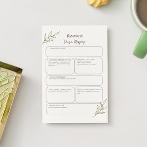 Verse Mapping Template | Christian Bible Study Download | ROOTED Faith Printable | Bible Study Journal Page PDF