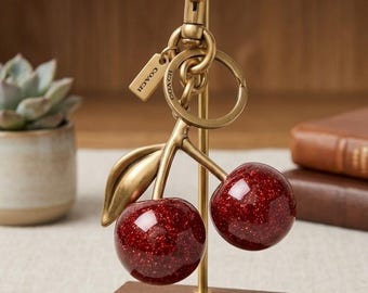 Coach Signature Cherry Bag Charm with Gold-Tone Finish
