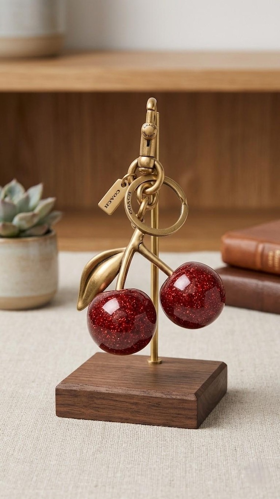 Coach Signature Cherry Bag Charm With Gold-tone Finish - Etsy