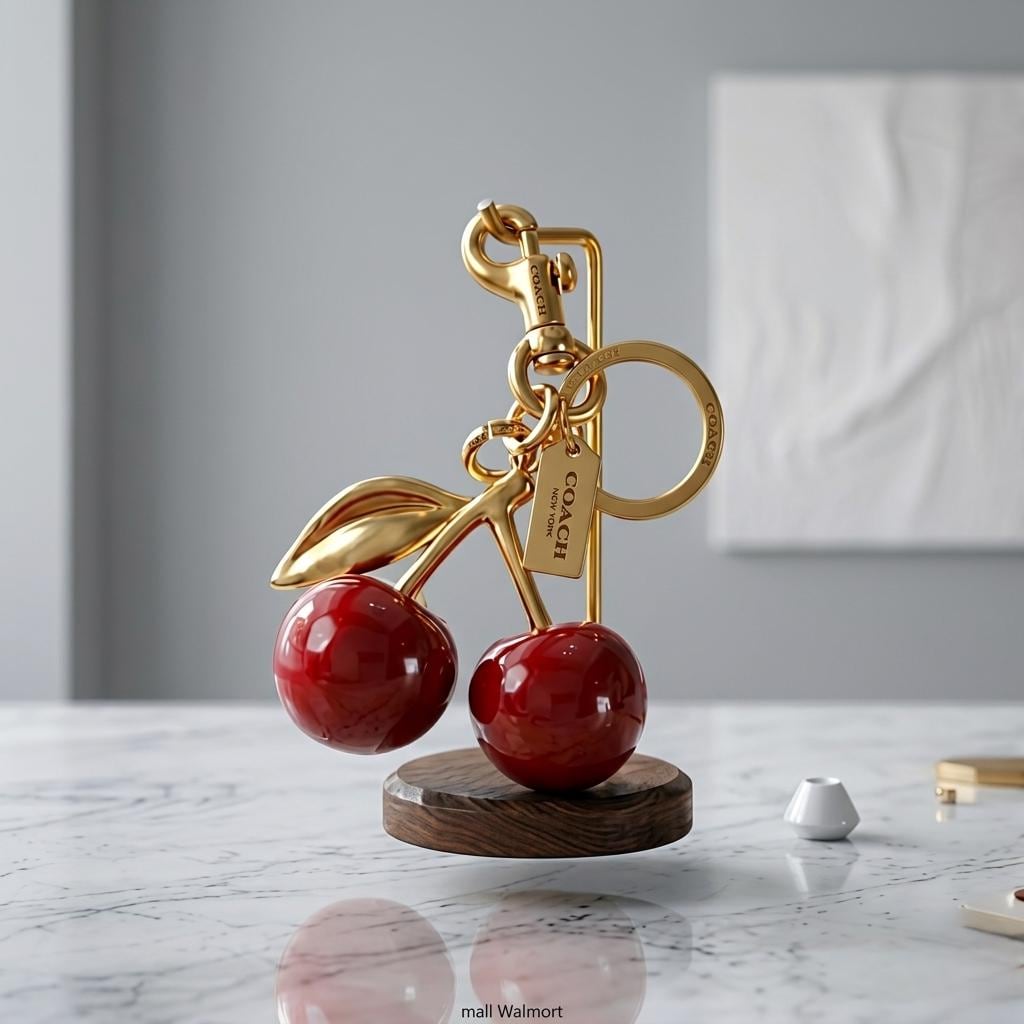 Coach Signature Cherry Bag Charm With Gold-tone Finish - Etsy