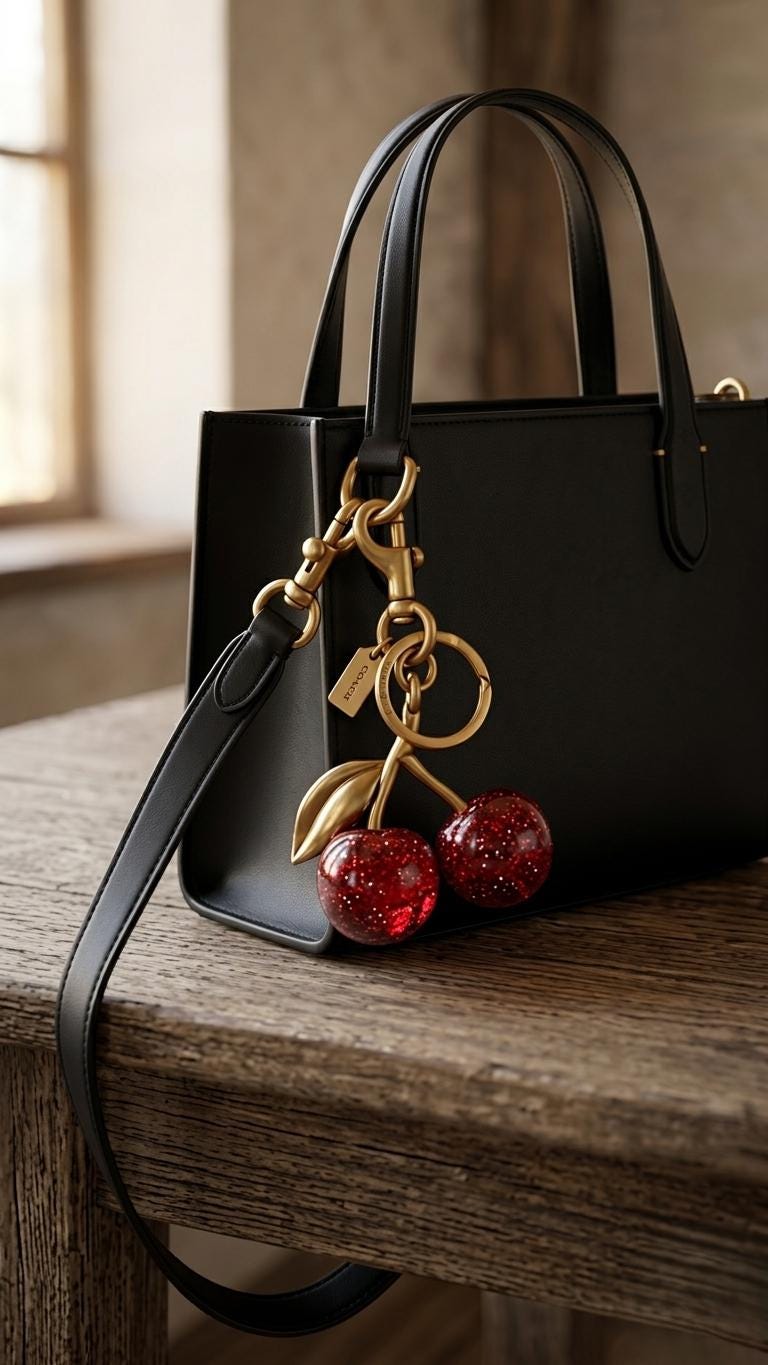 Coach Signature Cherry Bag Charm With Gold-tone Finish - Etsy