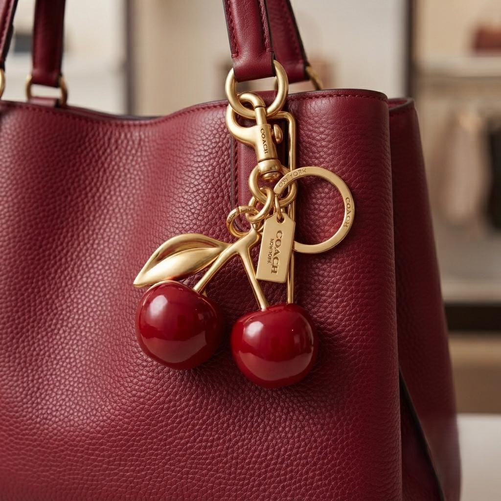 Coach Signature Cherry Bag Charm – Stylish Beautify Charm Edition