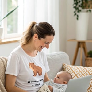 I&#39;ll Protect U Always | Cute Animal Tee | Bear T-Shirt | Gifts for Animal Lovers, Unisex tee | Birthday Gift Idea