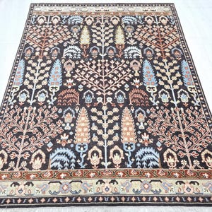 8x10 Brown Oushak Rug: Hand-Knotted New Zealand Wool Area Rug