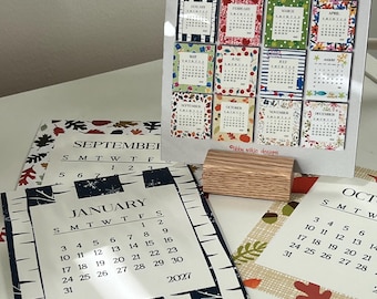 Calendario de escritorio gráfico 2027: Diseños brillantes y coloridos