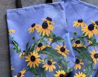 FLORAL TOTE BAG| sunflower tote bag, reusable shopping bag, book bag, photo tote bag,