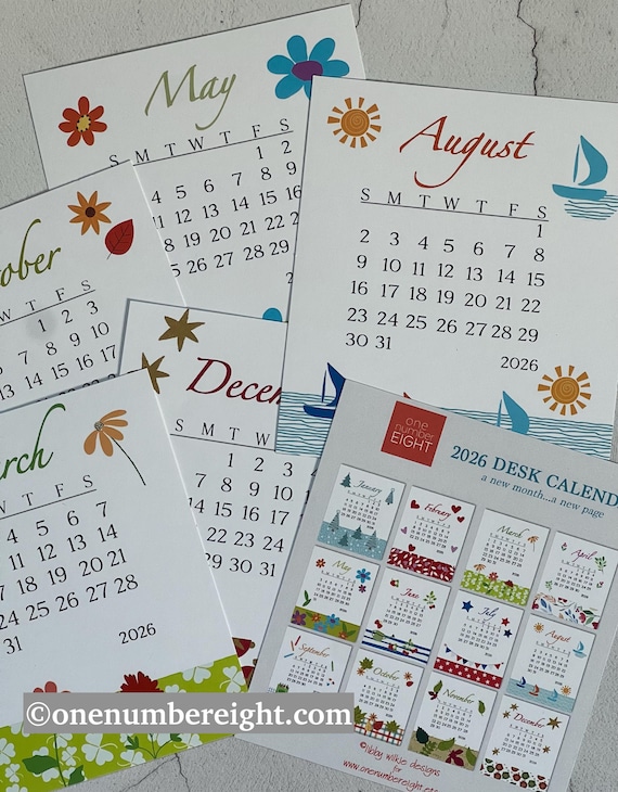 CALENDAR REFILL, 2026 calendar refill, graphic calendar, 12 month calendar, holiday gift, stocking stuffer, desk calendar, CD case refill