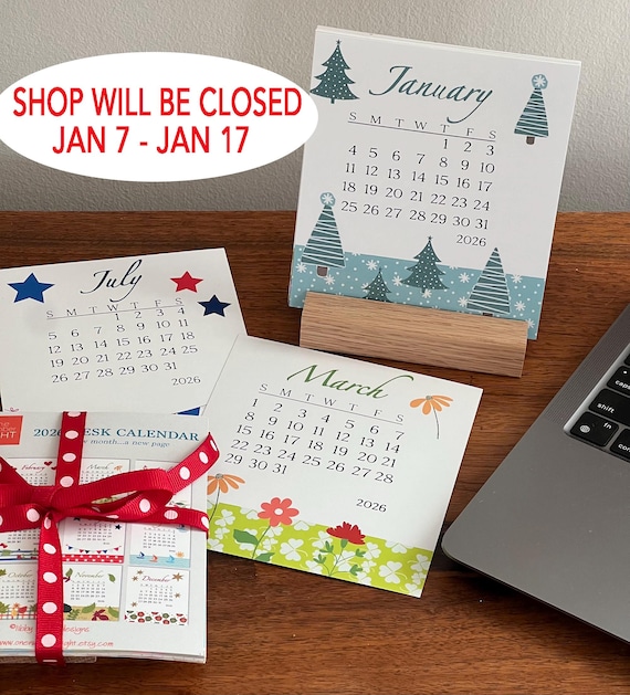 2026 Graphic Desk Calendar Refill: Bright & Colorful Designs