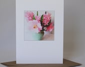 Watercolor Floral Bouquet Card: Pink Flowers in Vase