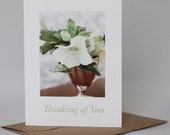 WHITE HELLEBORE CARD, Sympathy Card, Thinking of You, Blank Sympathy Card, Hellebore Sympathy