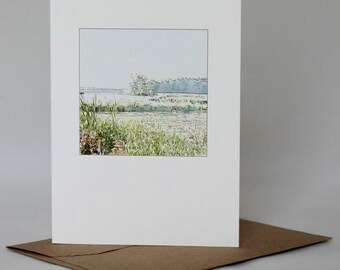 PHOTO TO WATERCOLOR Greeting Card Blank Inside "Lake and Marsh" image