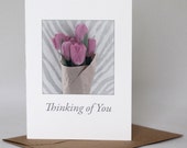 PINK TULIP SYMPATHY card, Thinking of You, Watercolor Sympathy, Photo Sympathy Card, Floral Sympathy Card, Sympathy with Flower