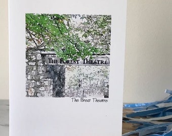 UNC CARD, UNC Forest Theatre, Tarheels Cards, North Carolina cards, Set Five Cards, Gift Set Cards, Blank Greeting Card, Watercolor Card